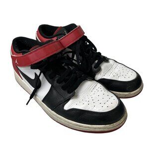 NIKE AIR JORDAN 1 LOW OG Chicago Bulls 18 BLACK RED WHITE Toe Size 12